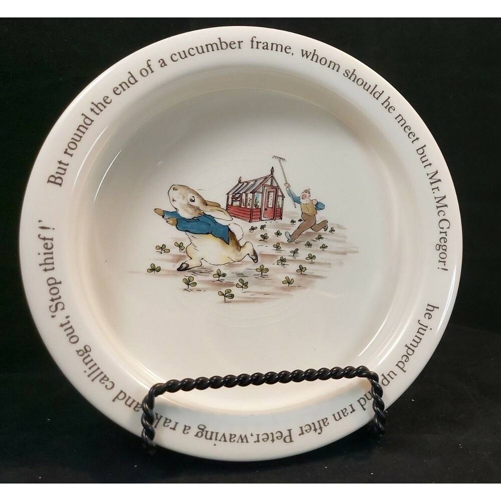 VINTAGE Wedgwood PETER RABBIT Beatrix Potter Baby Child Porridge Cereal Bowl